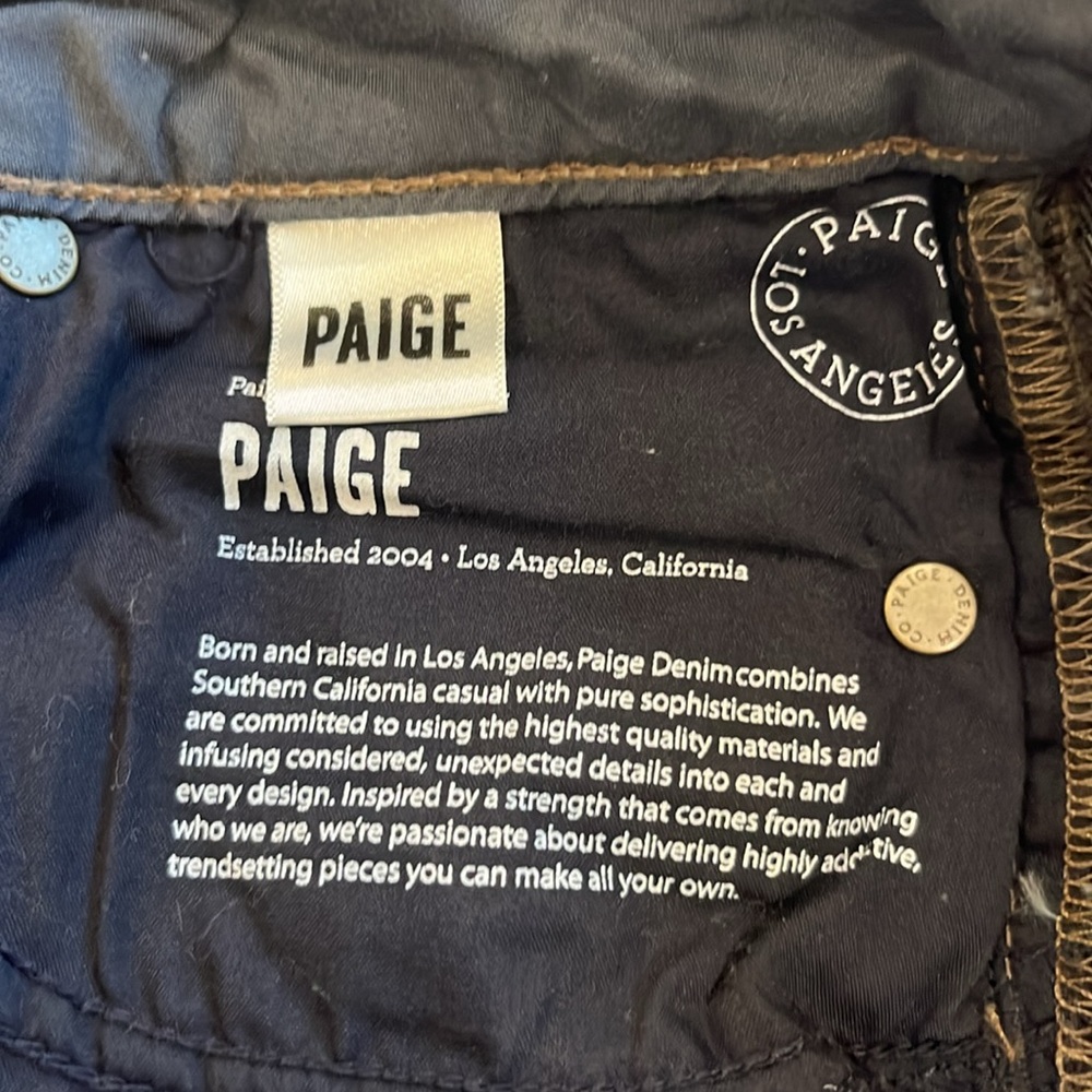Paige Skyline Mid Rise Bootcut Jeans, Dark Blue, Size 30 - Picture 5 of 6